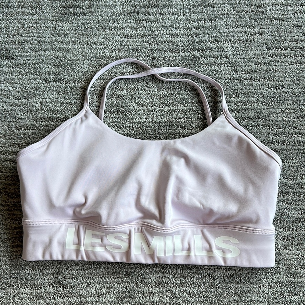 Les Mills x Reebok Pink Long Line Sports Bra - Size Large